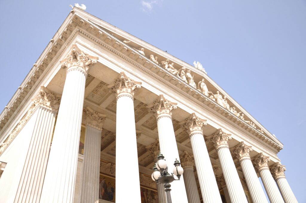 Neoclassical legal building architecture representing the institutional stability of the American legal system.