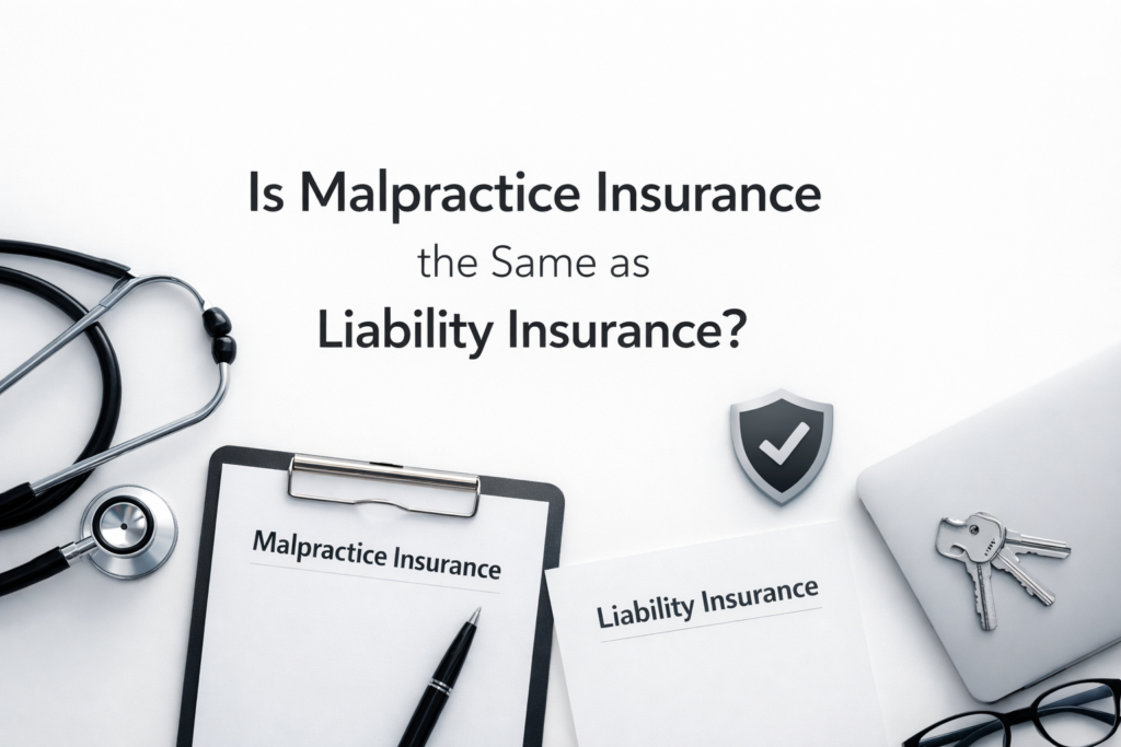 Is malpractice insurance the same as liability insurance concept showing professional liability and malpractice coverage comparison
