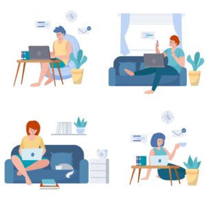 rofessionals working from home in virtual sessions, highlighting liability exposure and malpractice insurance for social workers